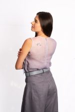 Aurora Blouse sunset shades with 4 layers of organza sleeveless blouse - Image 2