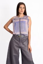 Aurora Blouse sunset shades with 4 layers of organza sleeveless blouse - Image 5